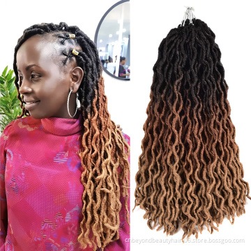 20Inch Goddess Faux locs Crochet Hair Soft Gypsy Locs Wavy Crochet Braids dreadlock extensions African Roots Braid